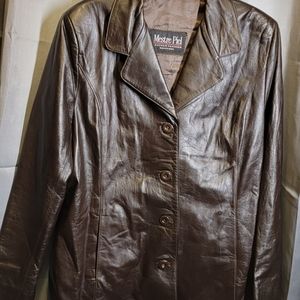 Vintage Brown Leather Mestre Piel Jacket